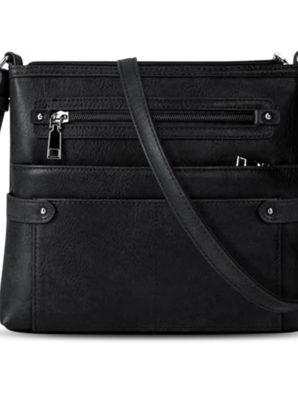 Women's PU Leather Crossbody Bag Multi Pocket Adjustable Strap Shoulder Purse